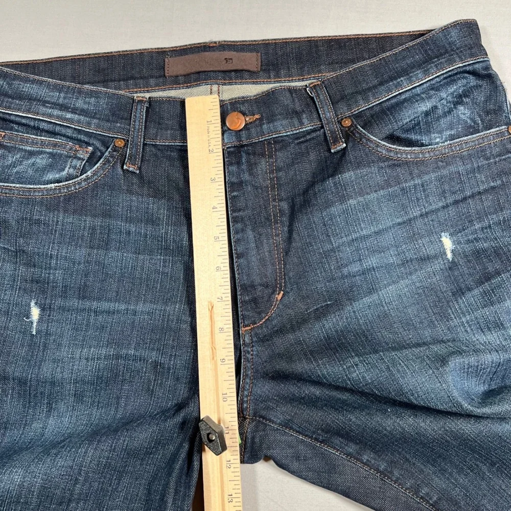 Joe's Jeans Mens 36 Brixton Straight Narrow Distressed Blue Dark Wash Denim